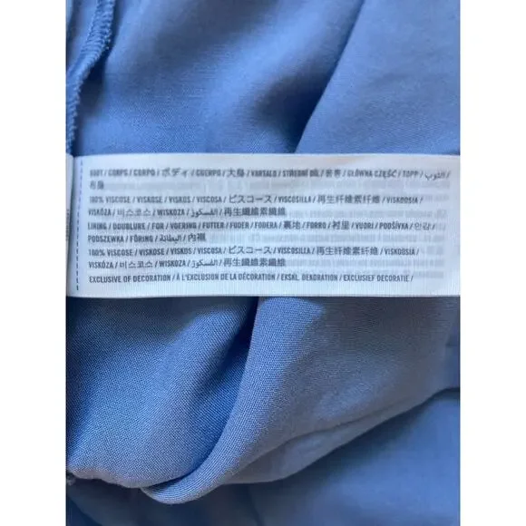 Abercrombie & Fitch One Shoulder Dress Sz Small Tall Crepe Ruched Blue NWT - Picture 10 of 11